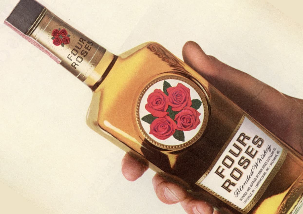 1966 Four Roses Bourbon Bottle
