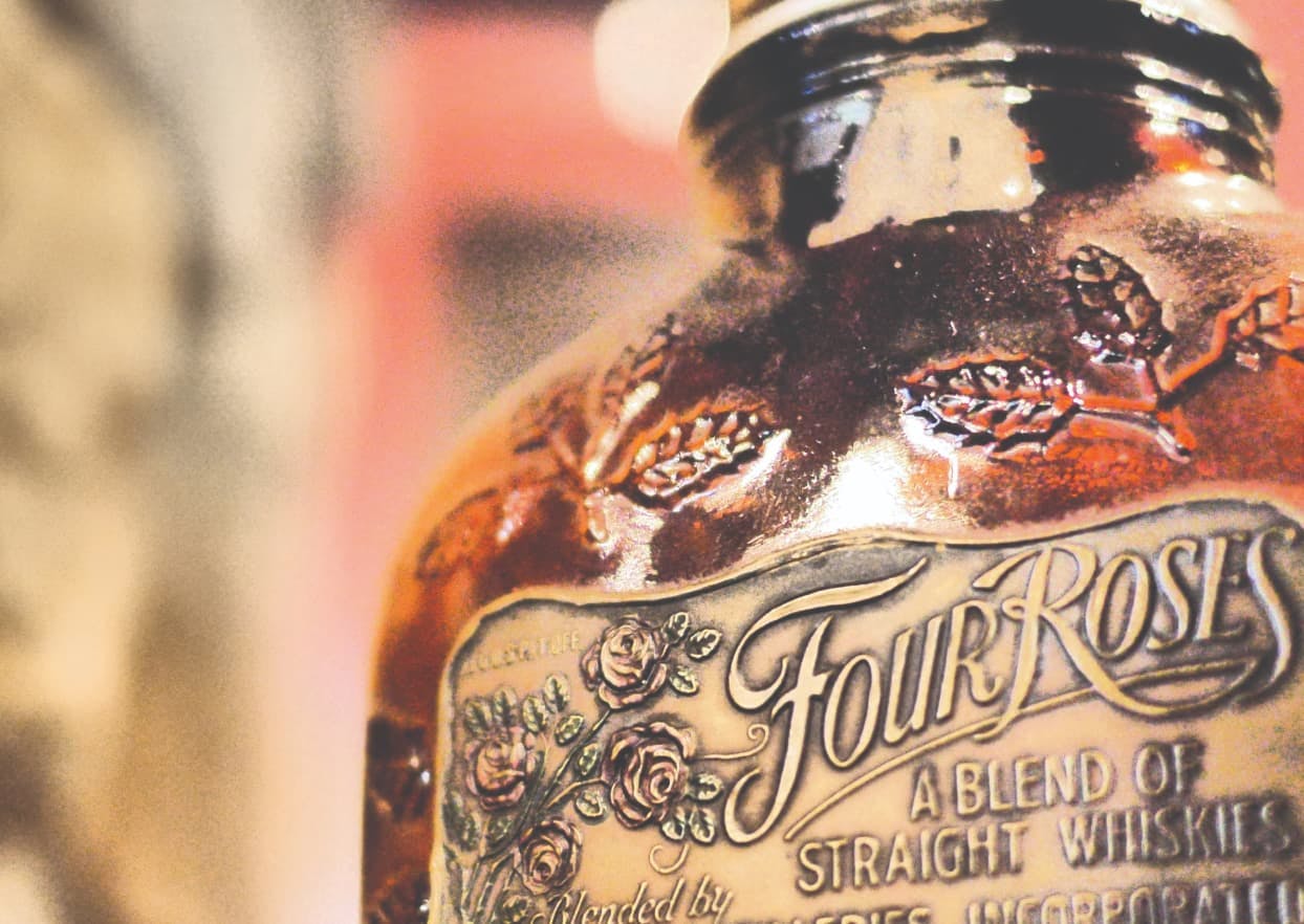 Antique bottle of Four Roses Bourbon